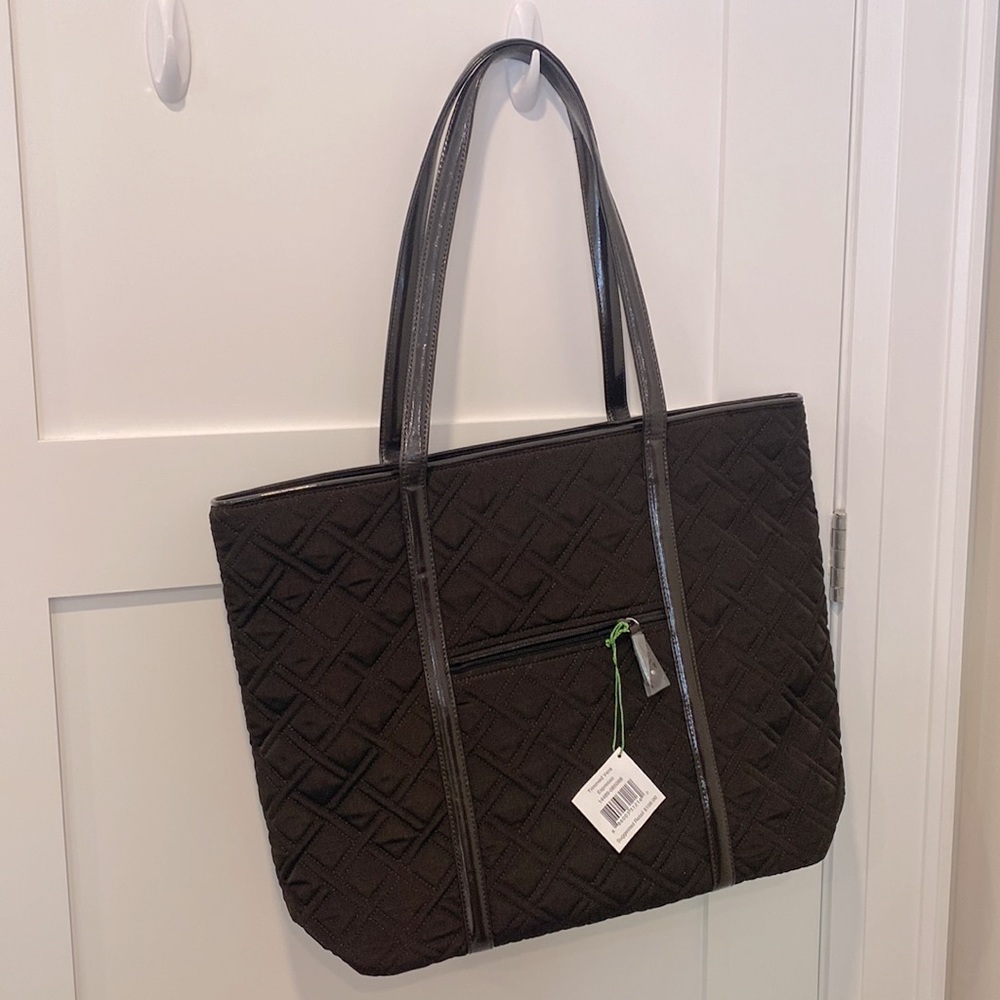 Vera Bradley Brown Quilt Tote.  Approx 20” long and 14” high.  NEW with TAGS